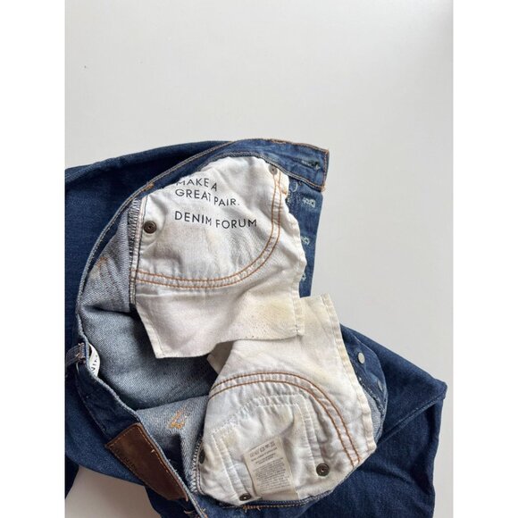 Aritzia DENIM FORUM Joni High Rise Loose 29L Dark Straight Leg Jeans, Size 24 - Picture 12 of 13